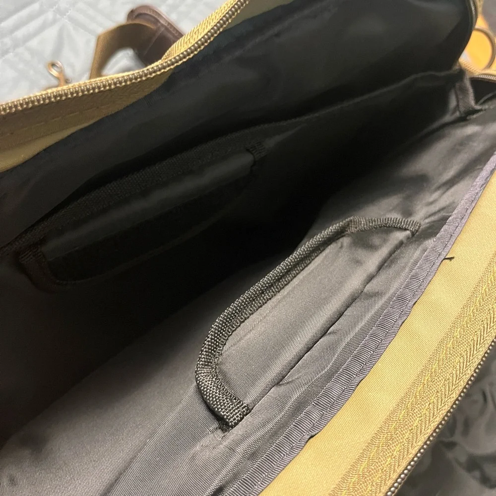 GNBI Canvas Briefcase with Leather Trim